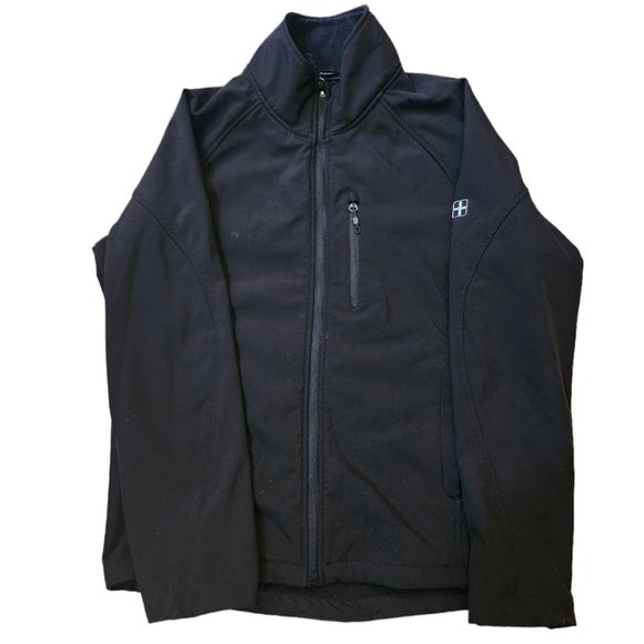 SWISSTECH Men’s Black Jacket Soft Shell Wind Resistant Outwear Coat Size M - Picture 6 of 14